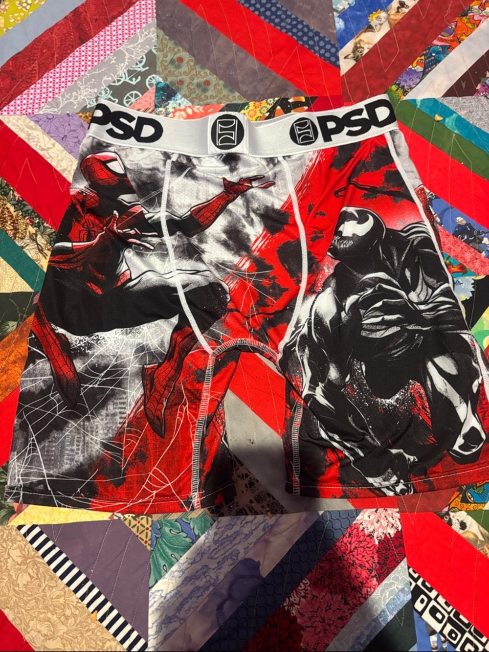 PSD Spider-Man vs Venom Graphic Boxer Briefs - Red/Black